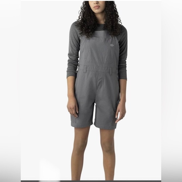 Dickies gray Rinsed Graphite Cooling Ripstop Bib Shortalls size Medium new - Picture 3 of 6